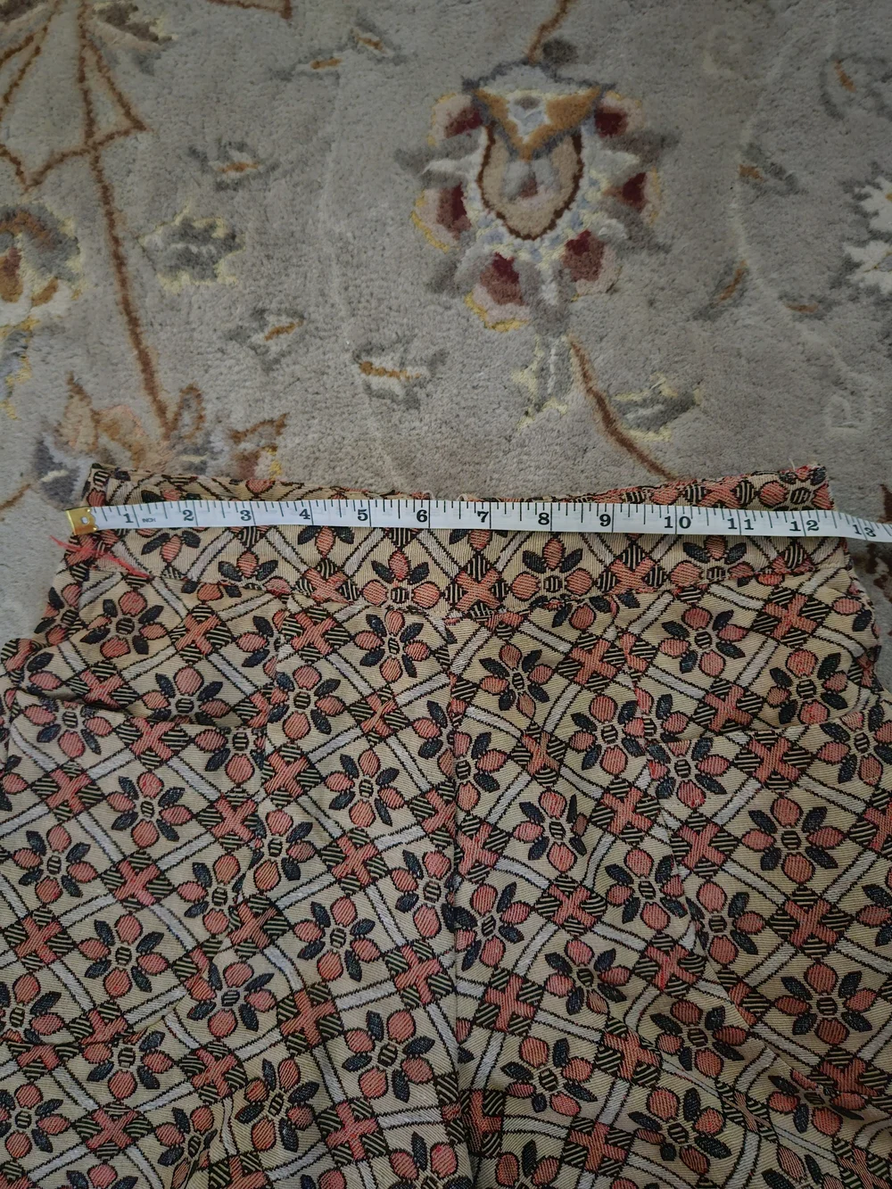 Vintage Turkish Floral And Geometric Patterned Woven High Waist Shorts XS